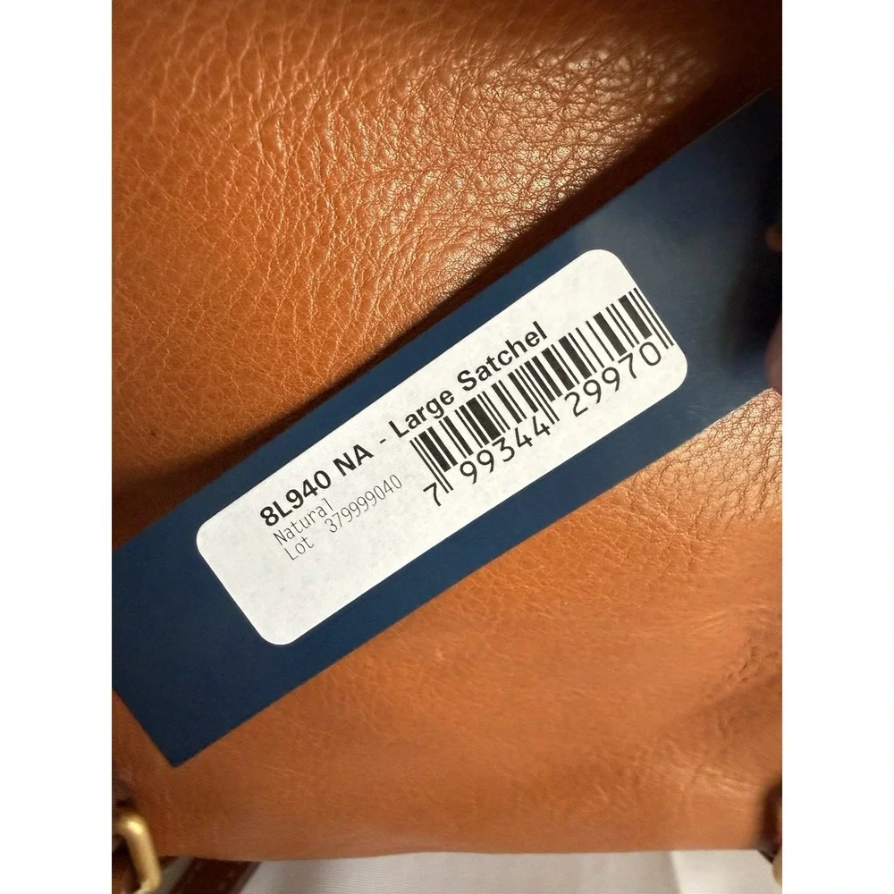 Dooney & Bourke Natural Brown Florentine Large Satchel Crossbody Bag Purse NWT